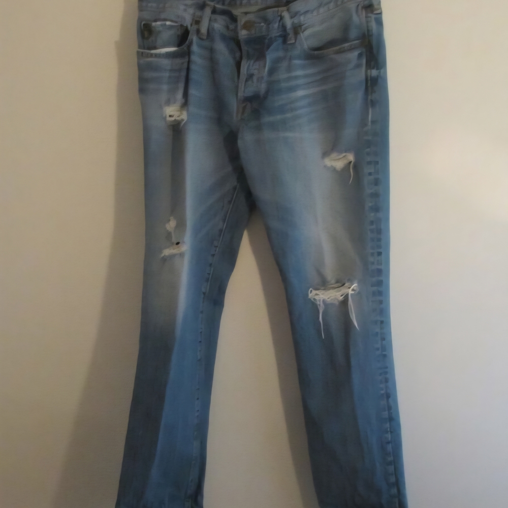 Abercrombie & Fitch Blue Skinny Jeans with Distressed Details
